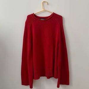 Ralph Lauren Red Bell Sleeve Sweater